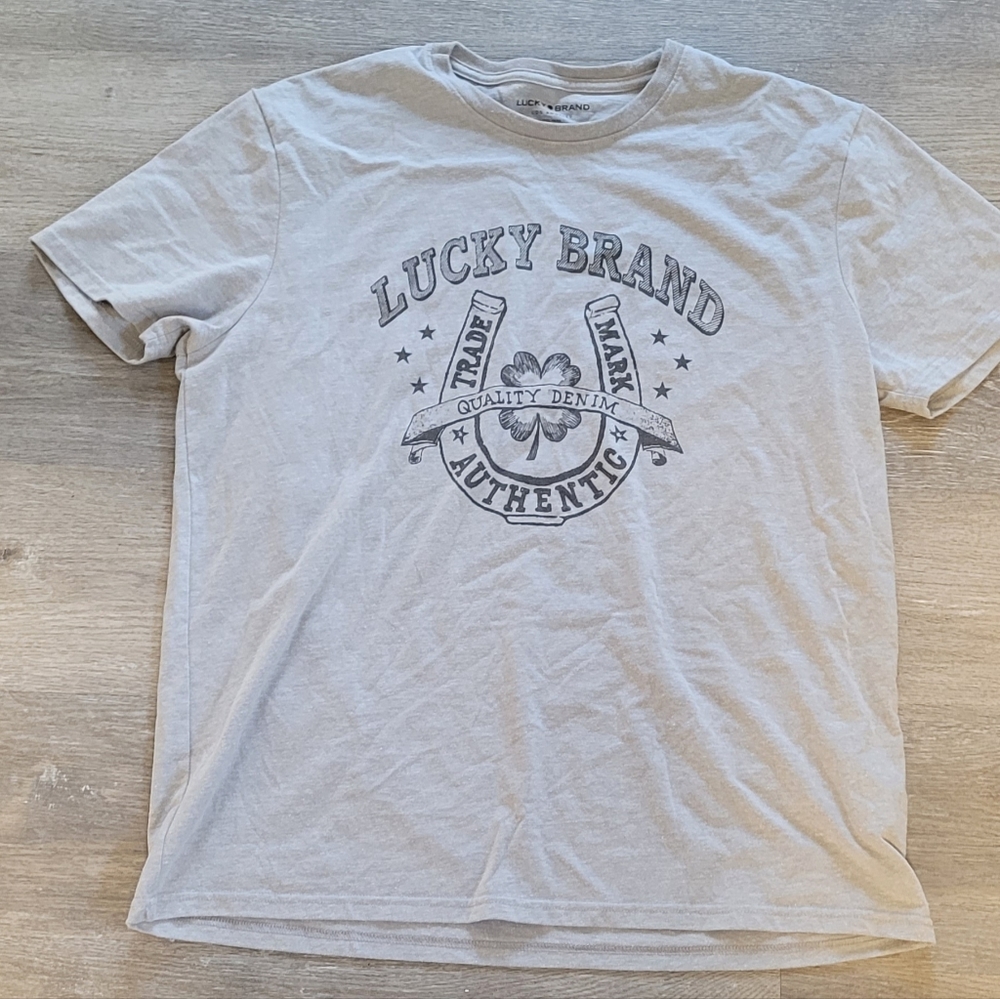 Lucky Brand T-shirt,XL Mens, light gray